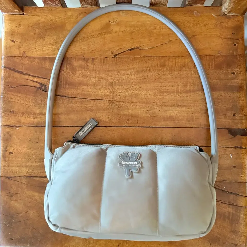 Heaven by Marc Jacobs Puffy Nylon Shoulder Bag – Cement Grey